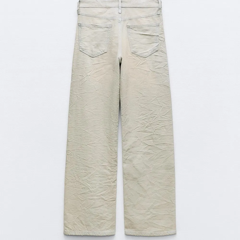 Zara Jeans NWT TRF Mid Wrinkle Effect Coated Jeans - Image 4