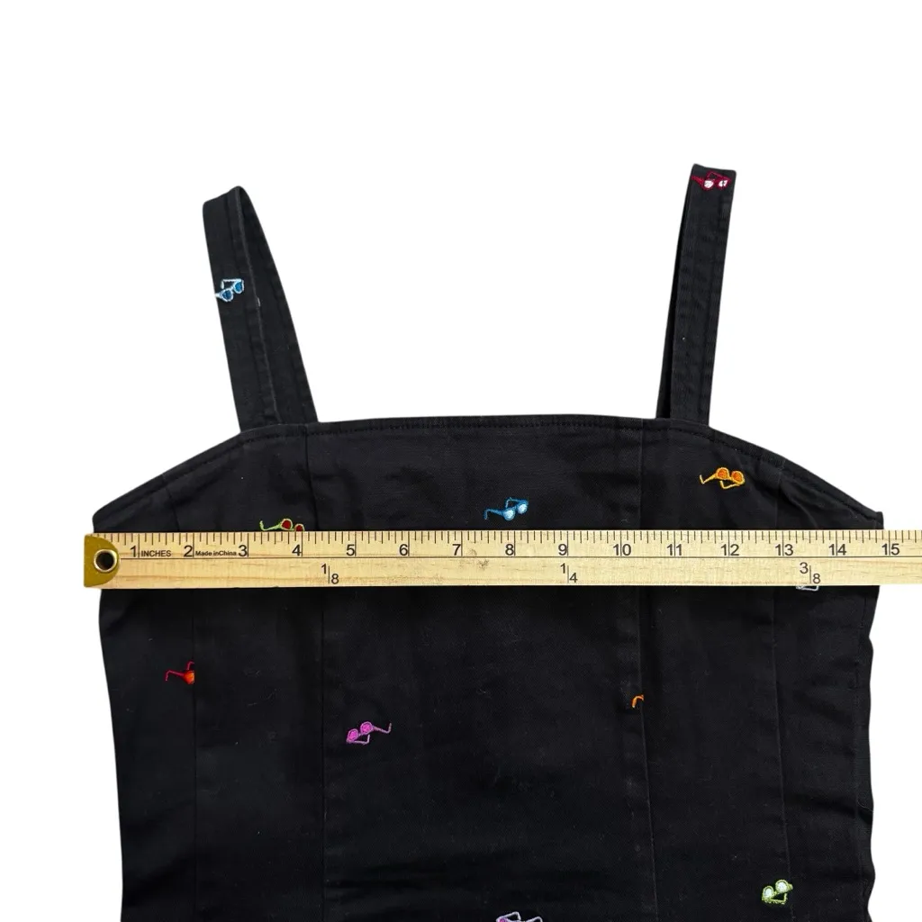 Vintage Rafaella Little Black Dress Y2K Unique Embroidered Colorful Sunglasses M - Image 12