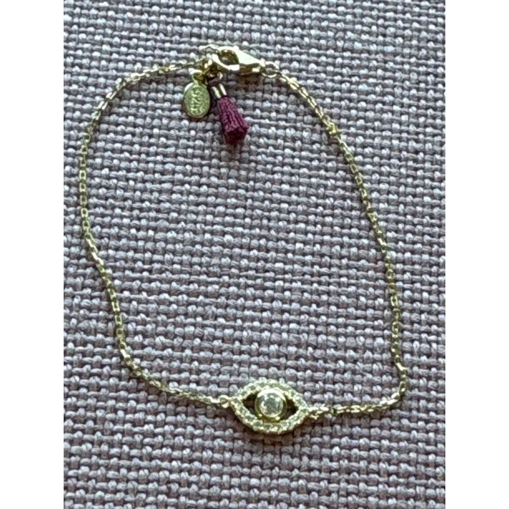 SHASHI Evil Eye Pave Bracelet in Gold One Size Womens Crystals - Image 5