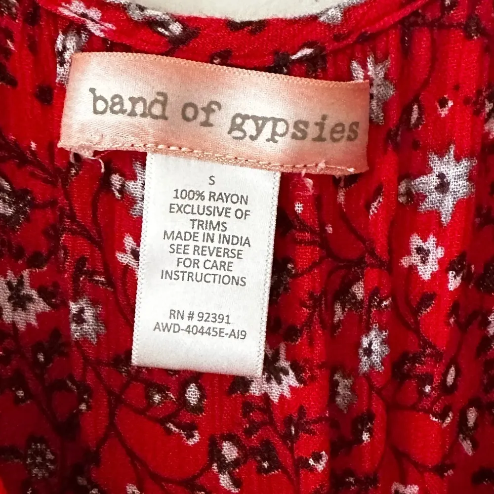 BAND OF GYPSIES URBAN OUTFITTERS RED PRINT SPAGHETTI STRAP ROMPER S - Image 5