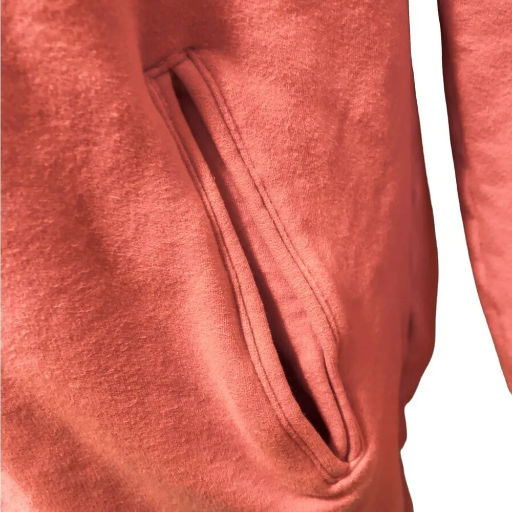 Ave Double Hooded Sweatshirt M Peach Logo Pullover Casual Drawstring - Image 3