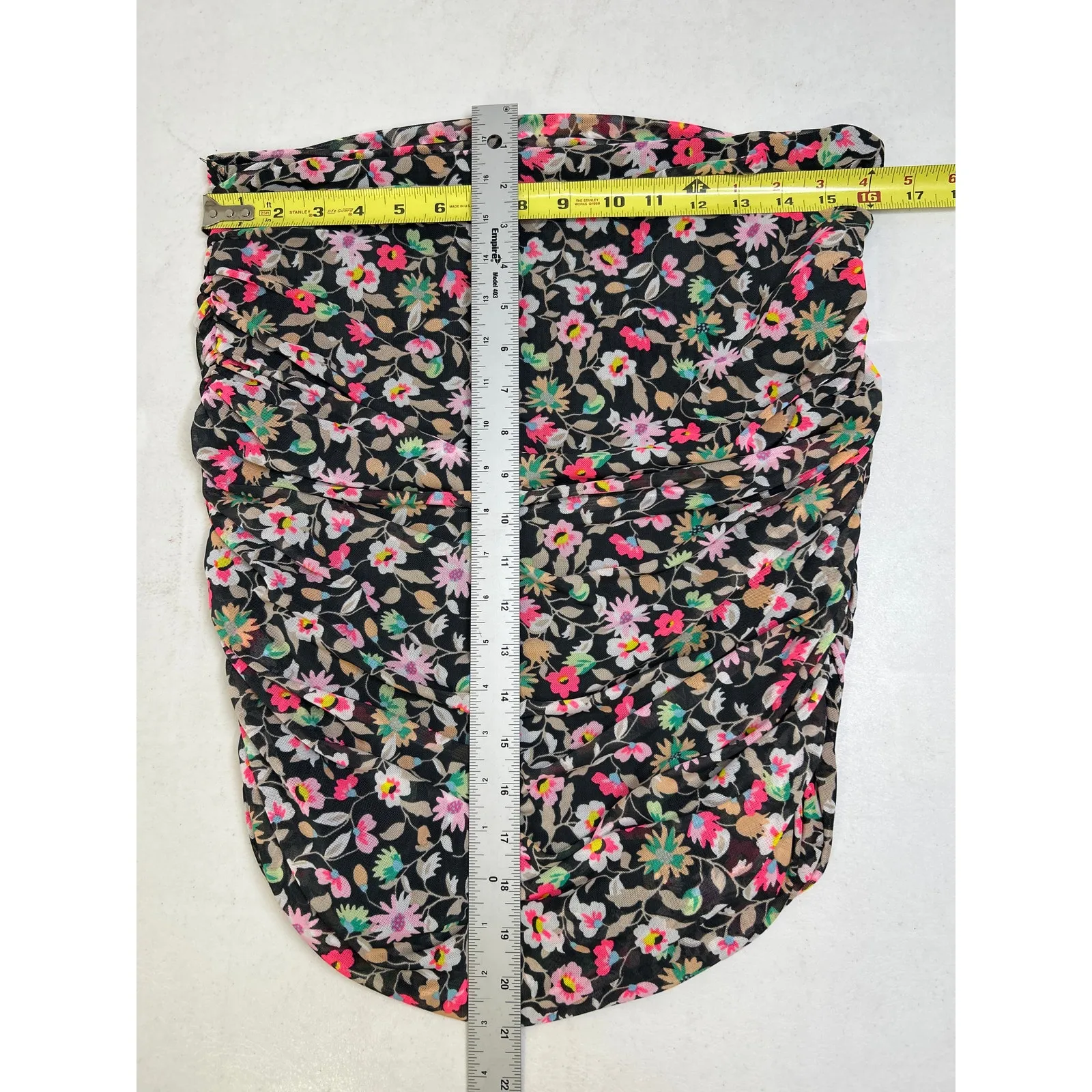 AFRM Los Angeles Desani Ruched Skirt in Noir Ditsy, size XL, NWOT! Black - Image 5