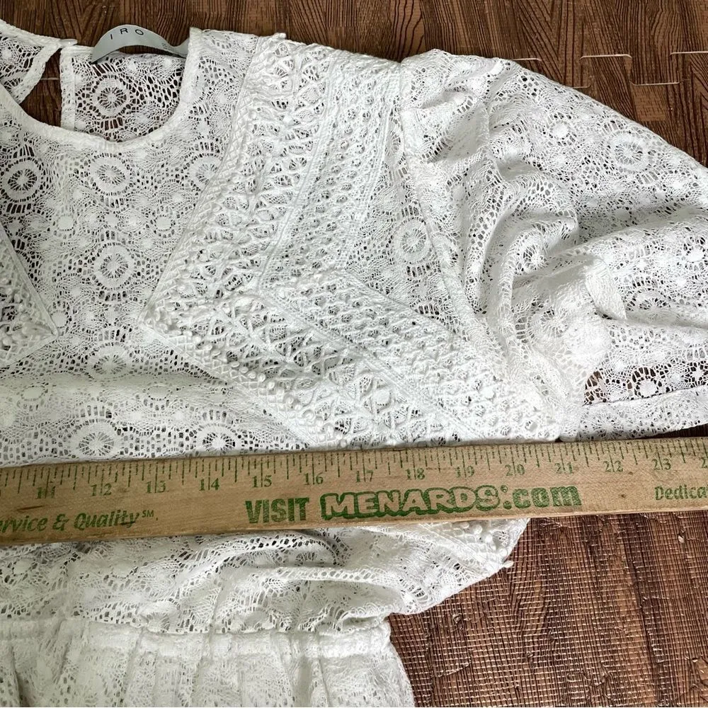 IRO Embroidered Lace Peplum‎ Top in White 42 - Image 9