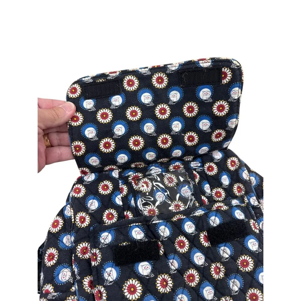 Vera Bradley blue Owl & Floral Print Quilted Backpack 16" x 14" SKU 7335 - Image 4
