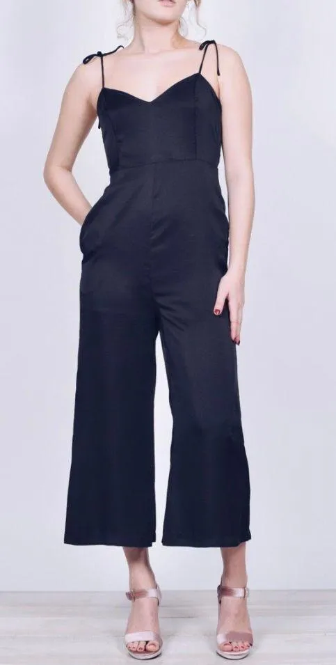 Black Satin Jumpsuit - Image 7