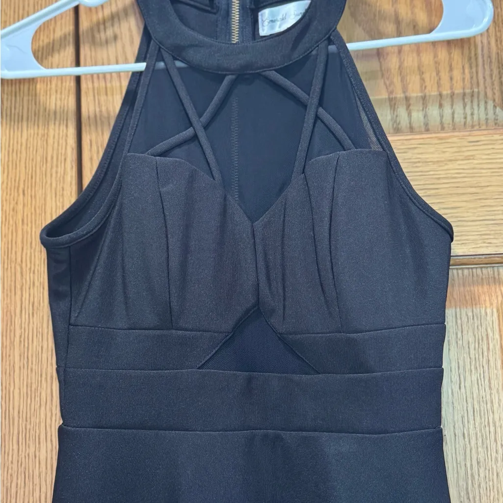 Emerald Sundae  halter dress‎ with sheer neckline - Image 2