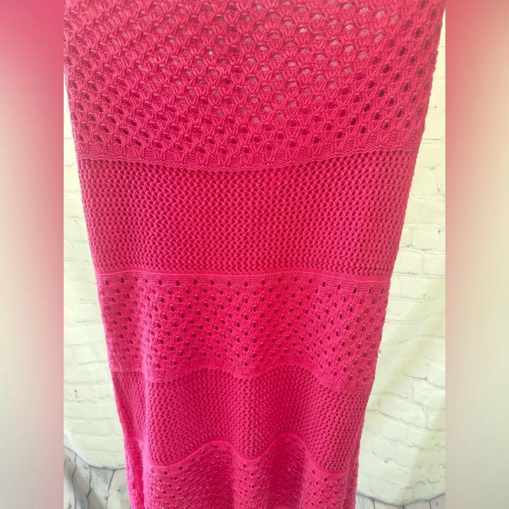 Old Navy Halter Crochet Dress Apron Mini size XL Dragonfruit Pink Color - Image 4