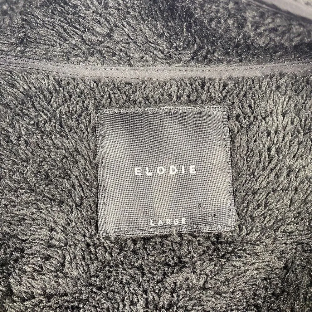 Elodie Jacket Women's Size‎ Large Black Thick Pile Sherpa Fleece 1/2 Zip Sweater - Image 5