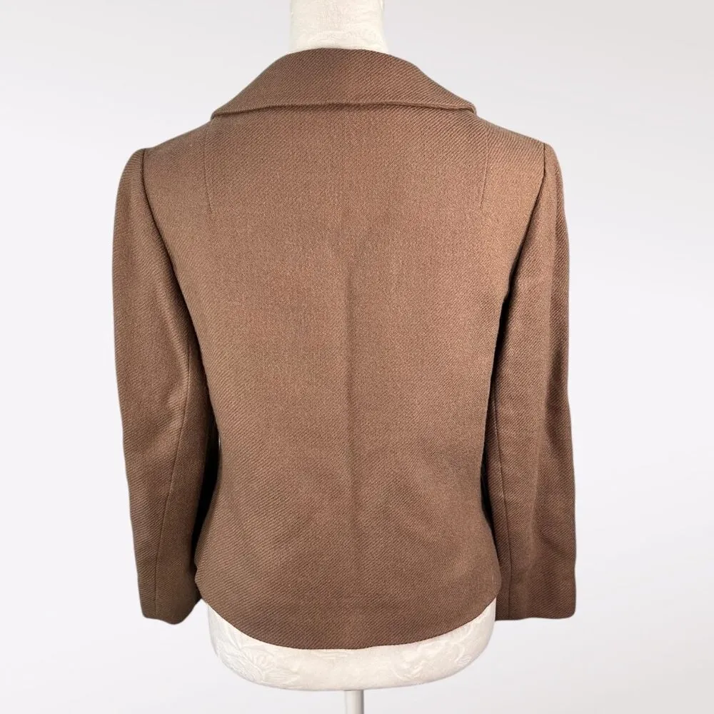 Vintage Lord & Taylor Union Made Wool Jacket XS Tan - Image 5