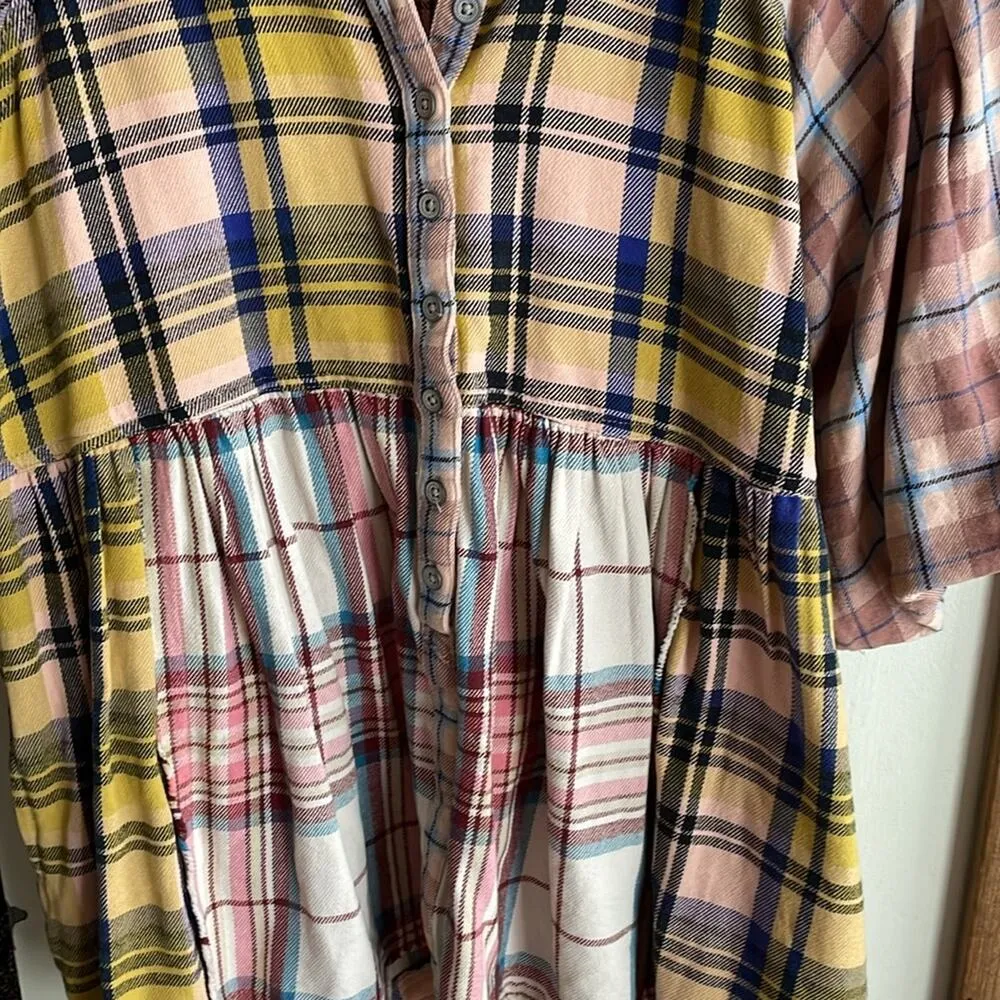 Free People Moon Bay Mixed Plaid Top - Image 8