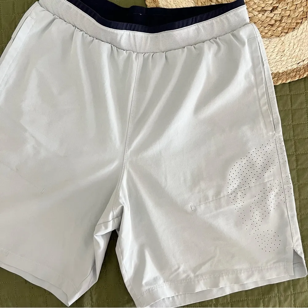 Fabletics Light Gray Athletic Shorts - Image 2