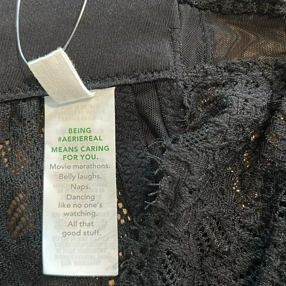 Aerie Black Lace Triangle Bralette Size Large - Image 5