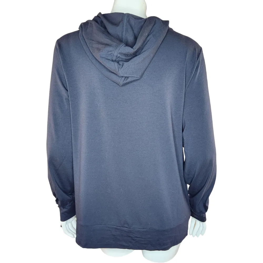 AnyBody Cozy Knit Luxe Twist Front Pullover Black Women's Small Hooded NWOT - Image 7