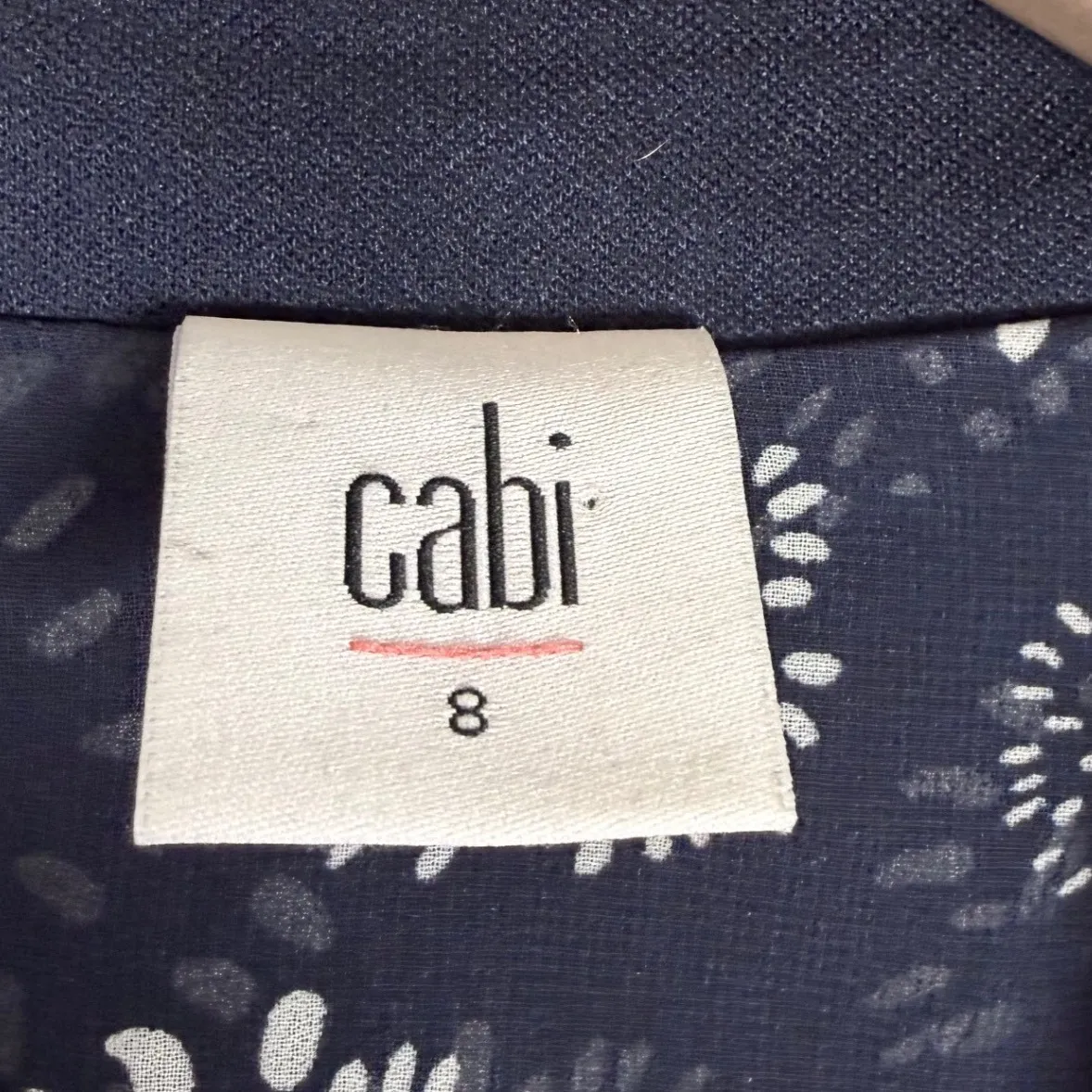 Cabi Navy Double Breasted Blazer Gold Anchor Button Striped Cuff Size 8 Nautical - Image 2