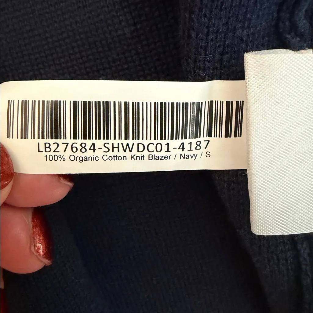 Quince 100% Organic Cotton Knit Blazer – Navy Blue - Size Small - Image 8