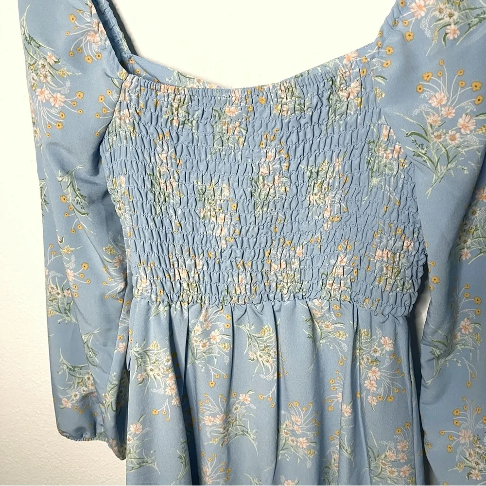 Lily Rose bustier ruffles wrapped floral blue mini dress size XS NWT - Image 9