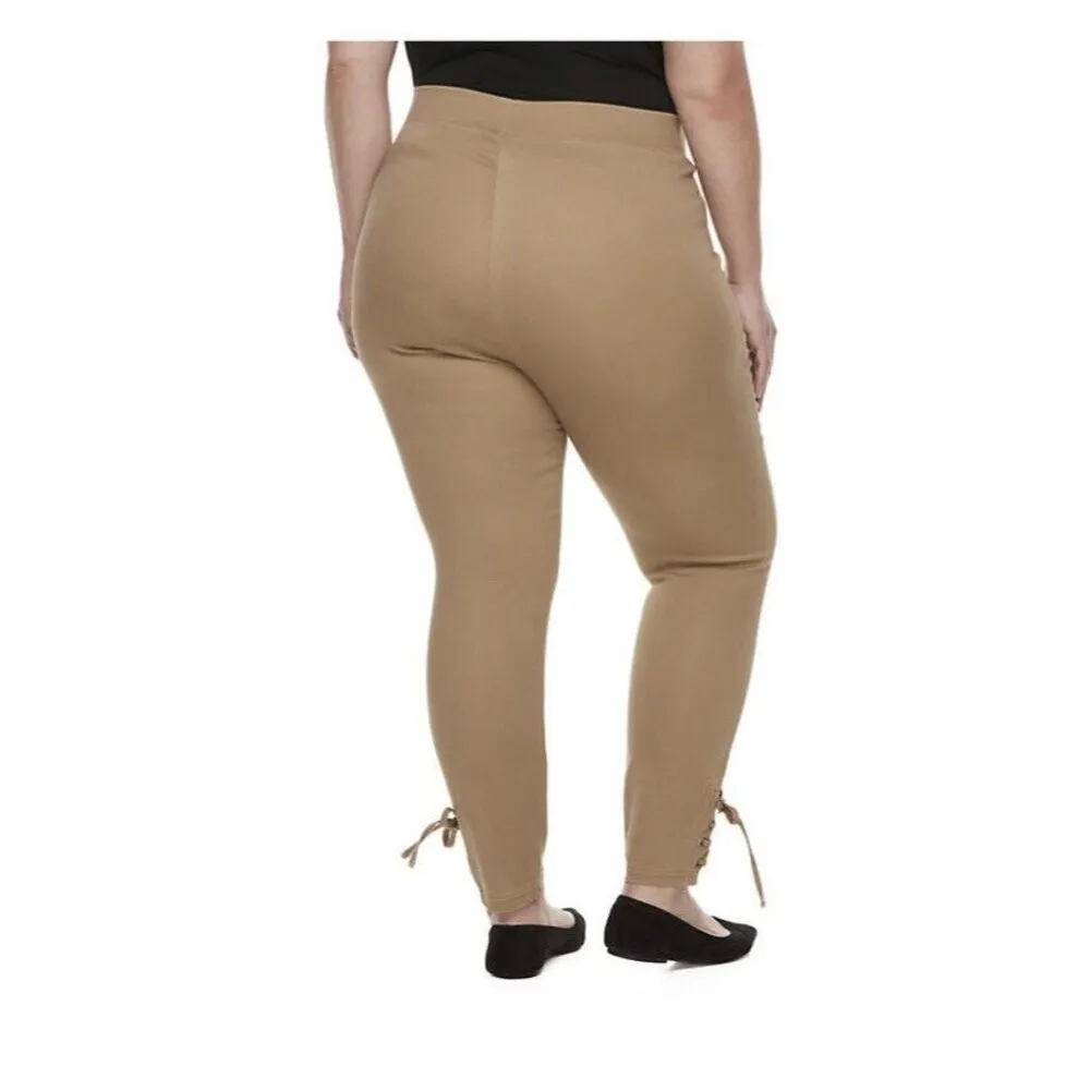 Utopia Twill Skimmer Leggings Pants size 2X $46 27” inseam NWT Khaki New - Image 2