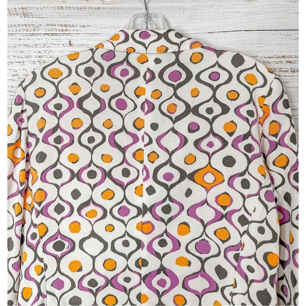 Lafayette 148 New York Women's Abstract Long Sleeve Blazer Multi-Color Size 4 - Image 11