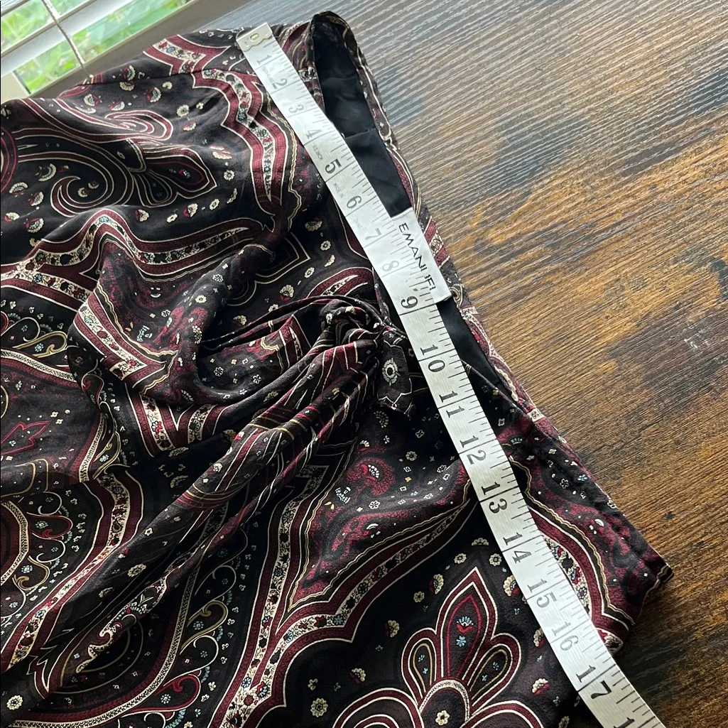 Vintage 100% silk Paisley Print Wrap Skirt - Image 7