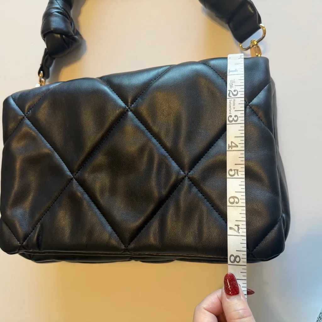 Sondra Roberts Quilted black Flap shoulder
Bag NWOT 8"x11" - Image 6