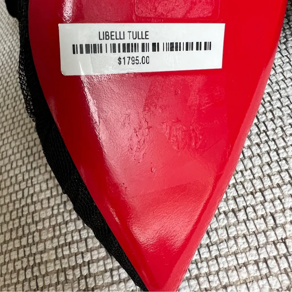 NWOB Christian Louboutin Libellibooty 100 Organza in Black Tulle - Image 10