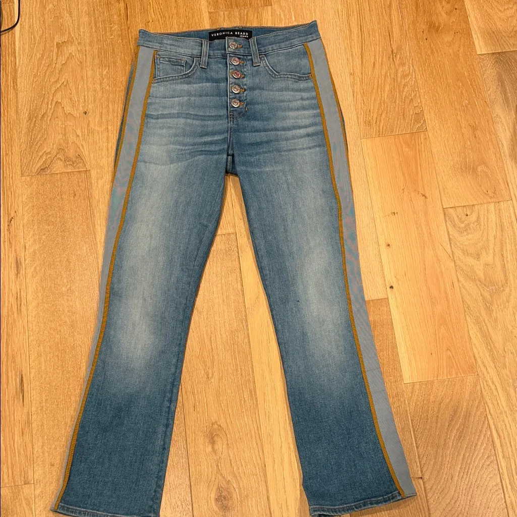 Veronica Beard Carolyn baby boot high rise button fly jeans - Image 2