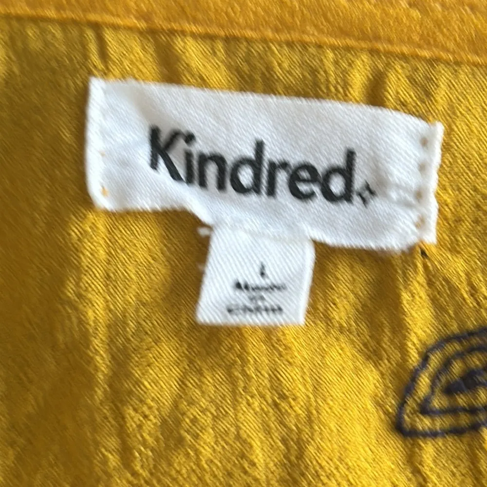 KINDRED LINEN EMBROIDERED TOP Sz: L Gold Size L - Image 7