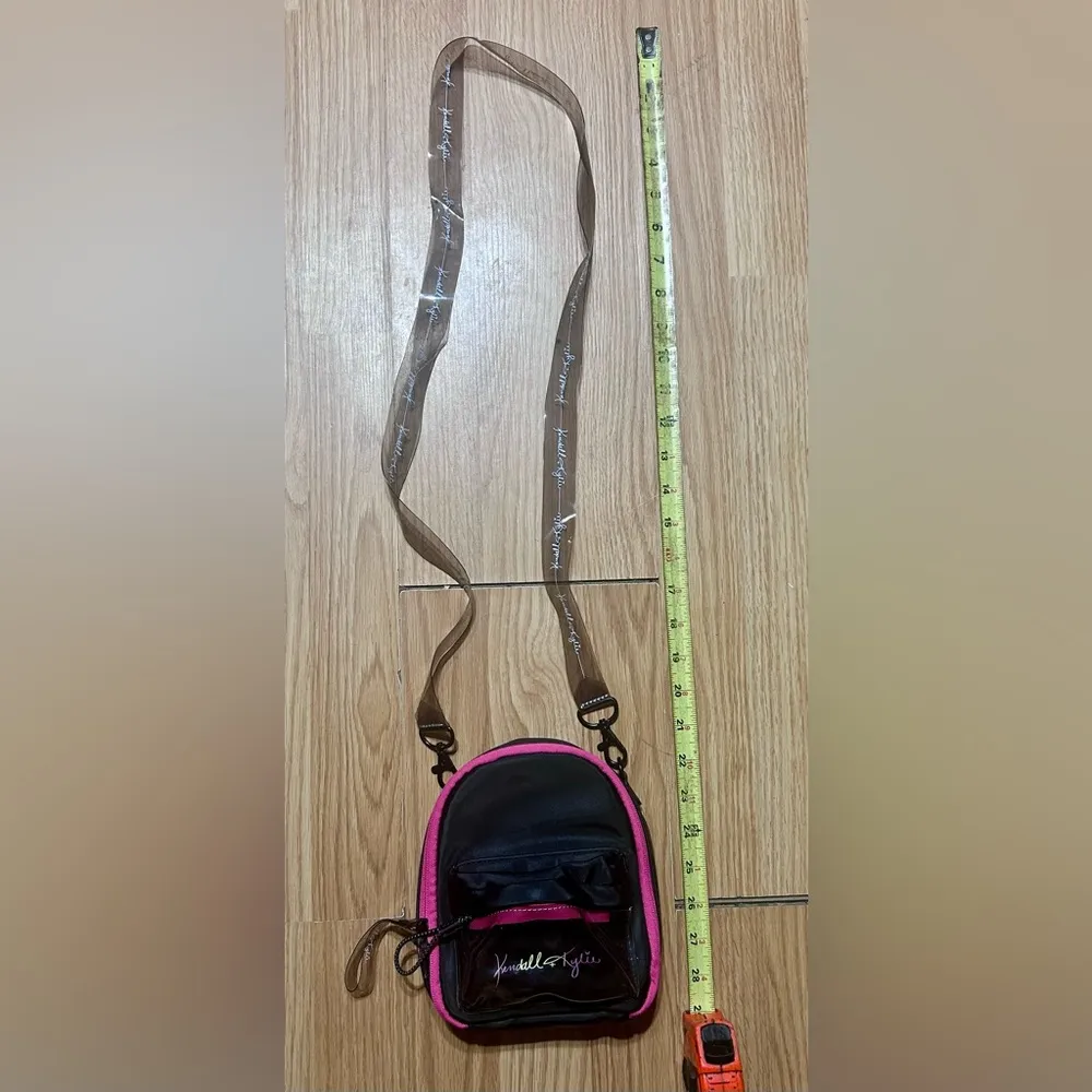 Small Stylish Black and Pink Kendall & Kylie Crossbody Bag w removable strap. - Image 6