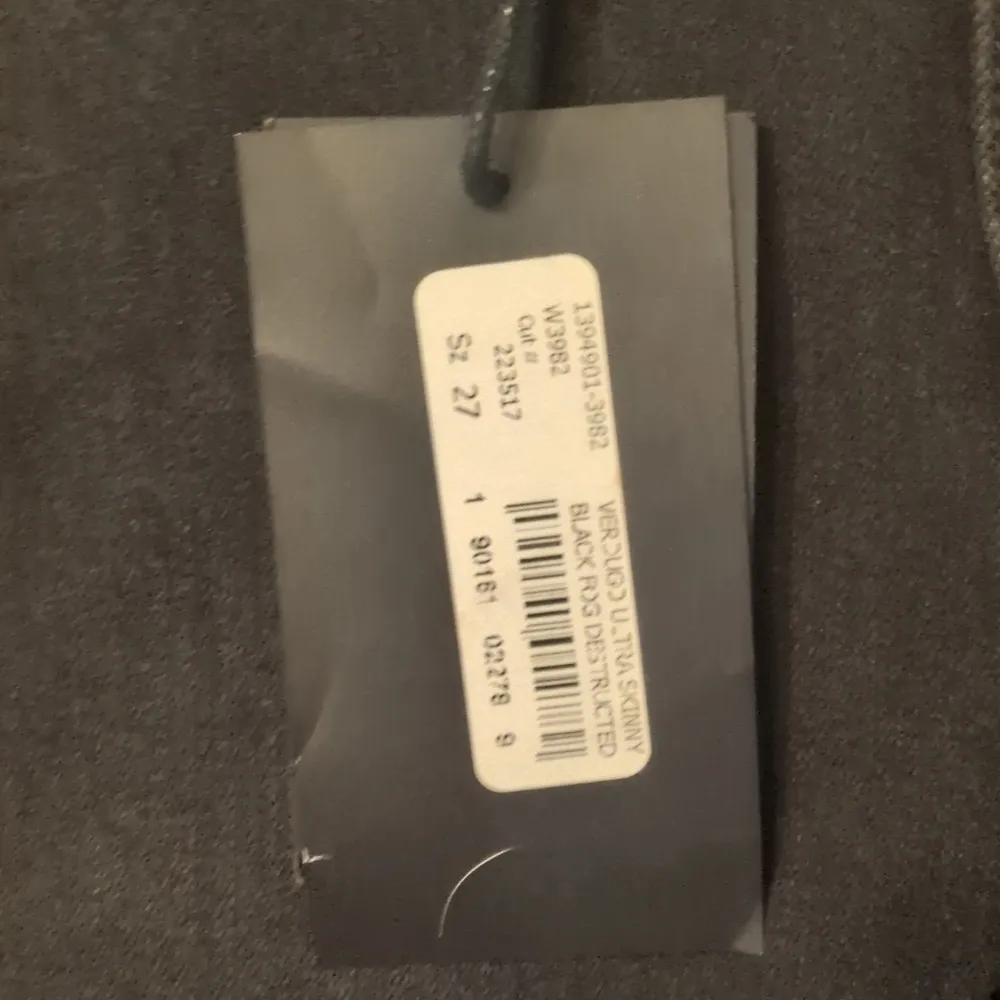 Paige transcend verdugo ultra skinny black fog destructed jeans size 27 - Image 3