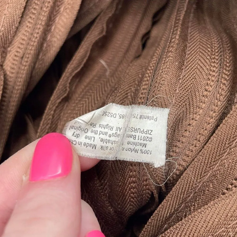 Bam Bags Unisex Nylon Zippered Purse Crossbody Tote Messenger Bag Brown Large‎ - Image 12