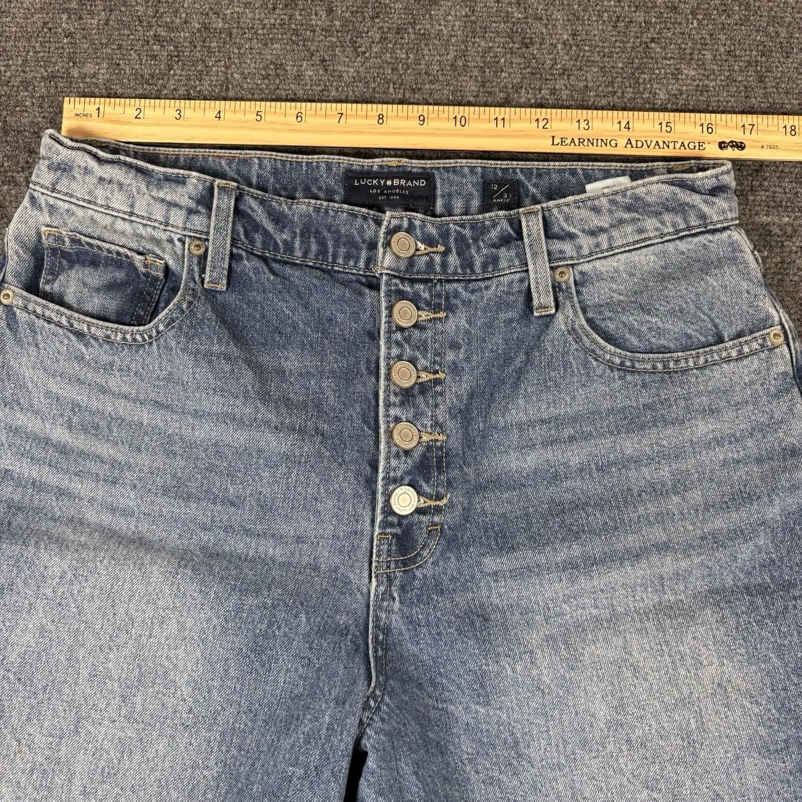 Lucky Brand Jeans Womens Drew Mom High Rise Taper Button Fly 12/31  32x26.5‎ - Image 10