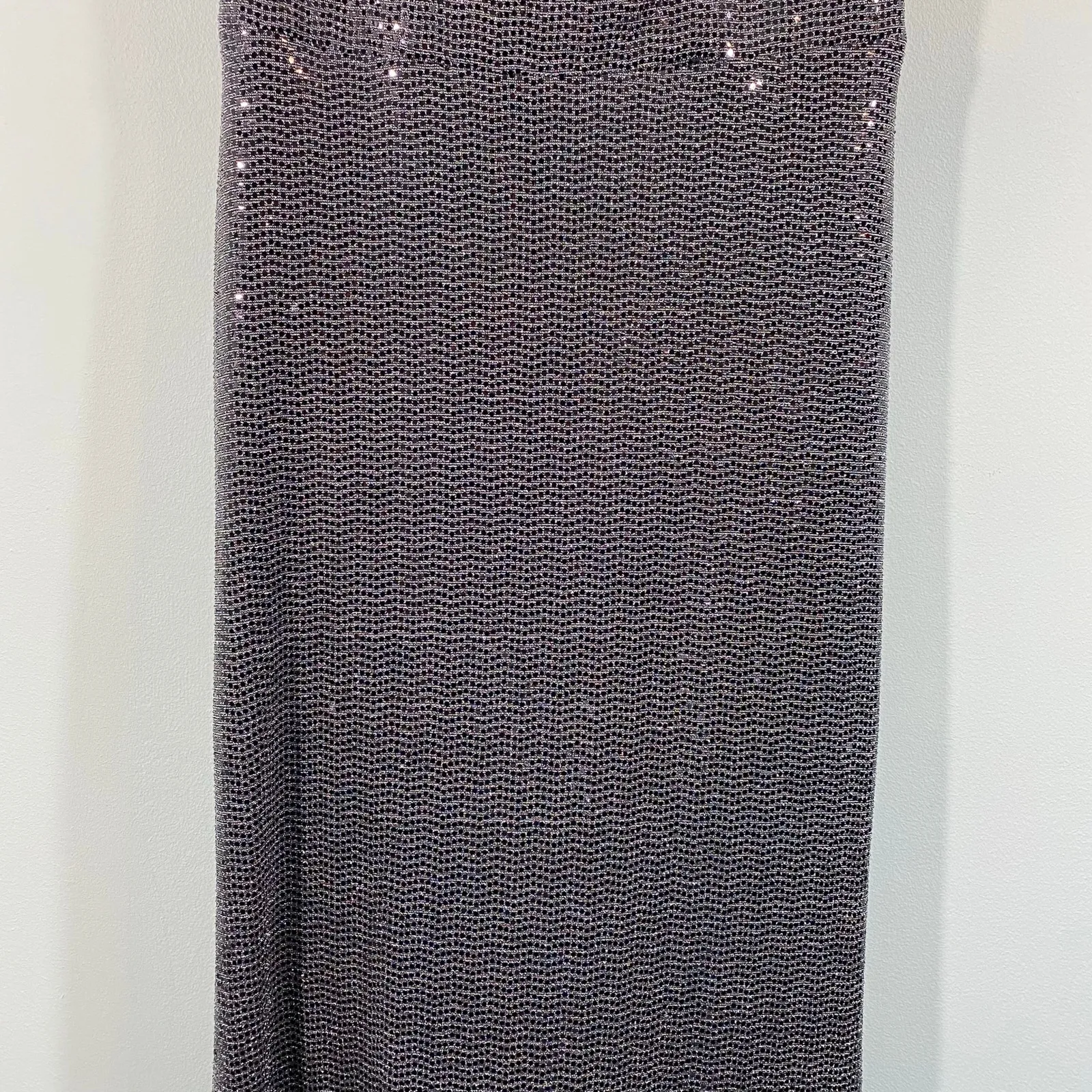 Vintage Betsy & Adam Full Silver Sparkle Off Shoulder Gown Size 8 Made in USA - Image 11