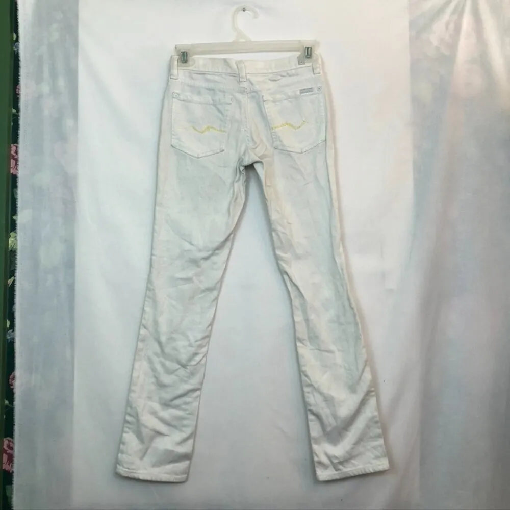 7 FOR ALL MANKIND 7FAM Roxanne Skinny Jeans White Cropped Crop Ankle Y2K sz 24 - Image 8