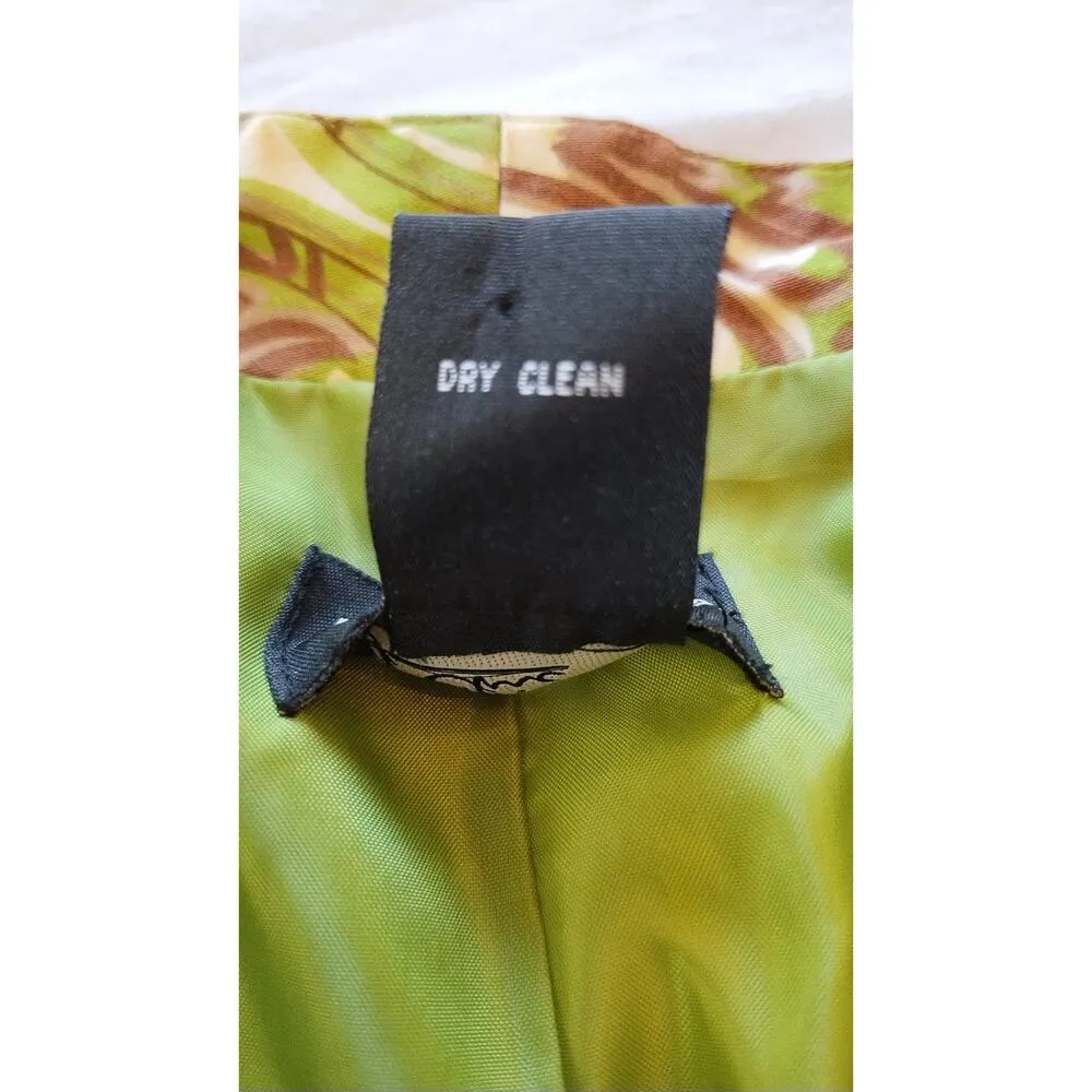 IVY Chic New York Open Front Jacket Women’s Sz M Green/Beige Swirl Pattern Boho Green Size M - Image 6