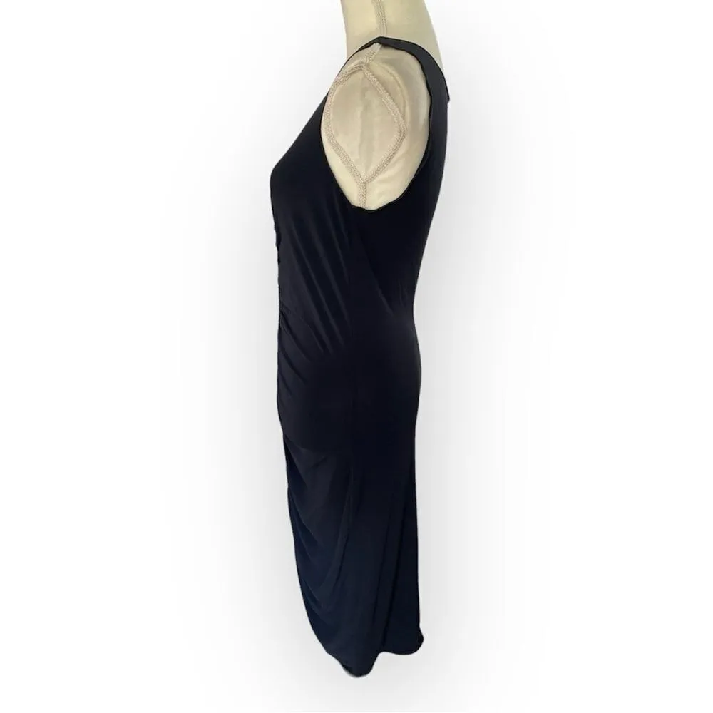 Armani Collezioni Black Low Neckline Rhinestone Midi Length Evening Dress - Image 4