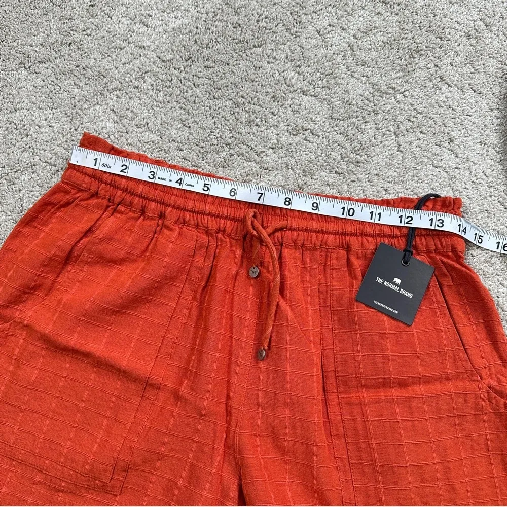 NWT The Normal Brand Women’s Freshwater Paperbag Shorts in Oasis Cayenne Size M Orange Size M - Image 10