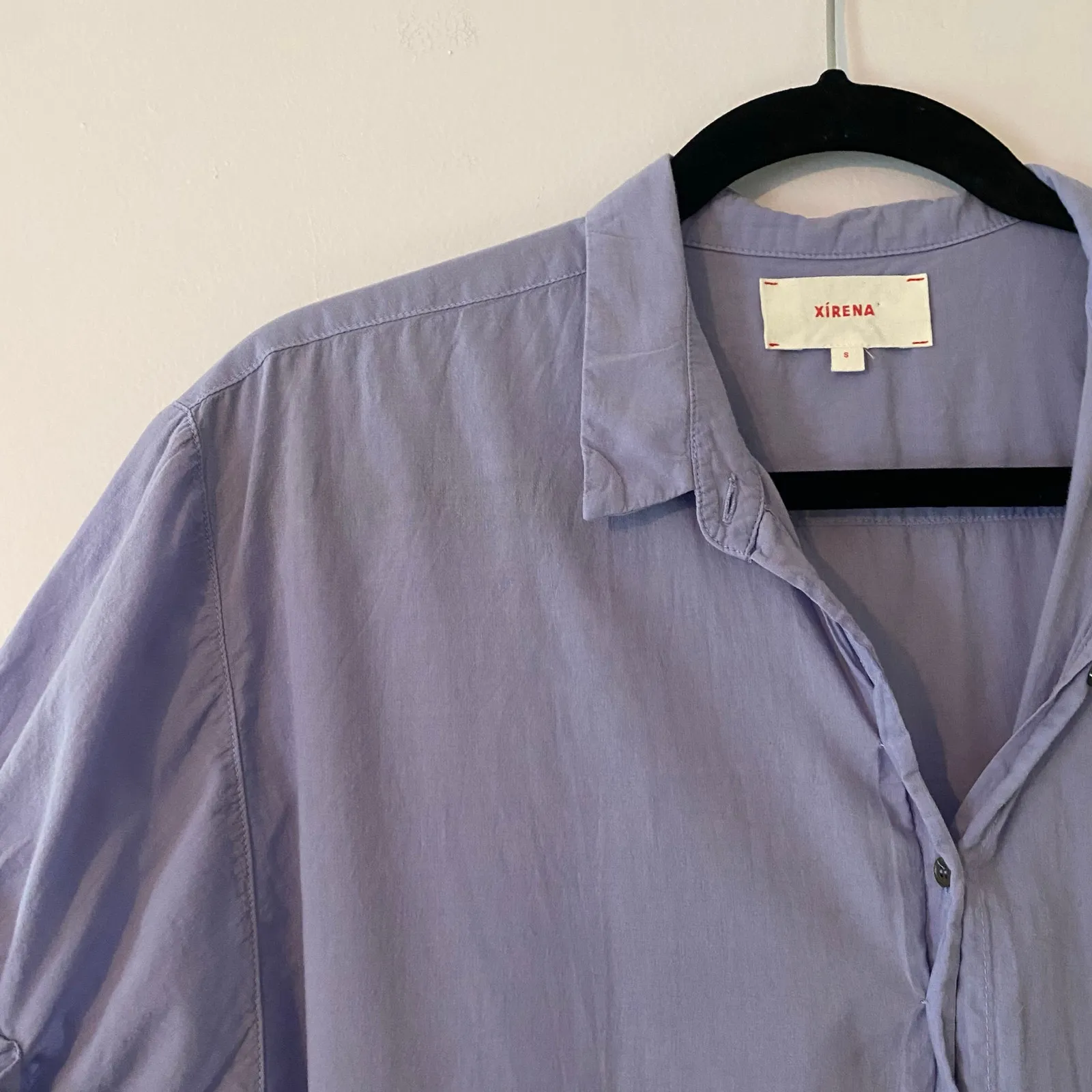 Xirena Blue Purple Channing Shirt Button Down Blouse Cotton Women's size Small - Image 4