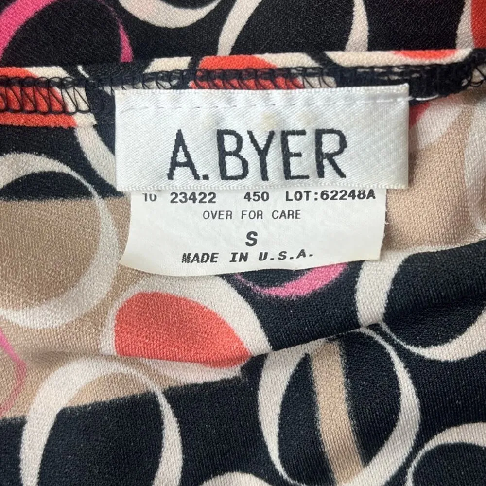 Vintage Y2K A. Byer Retro Babydoll Womens Top Sz S Coquette Asymmetrical Circle - Image 8