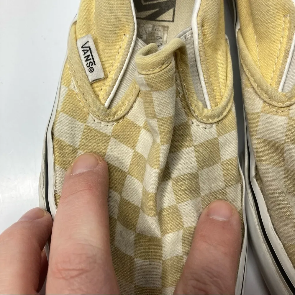 Vans yellow checkered slip on‎ sneakers unisex sizing - Image 2