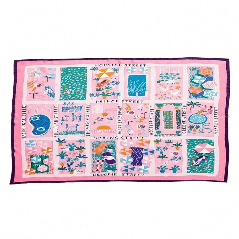 FALL CLEARANCE! NWT Kate Spade Rooftop Scene Oblong Scarf - Bright Peony - Image 2