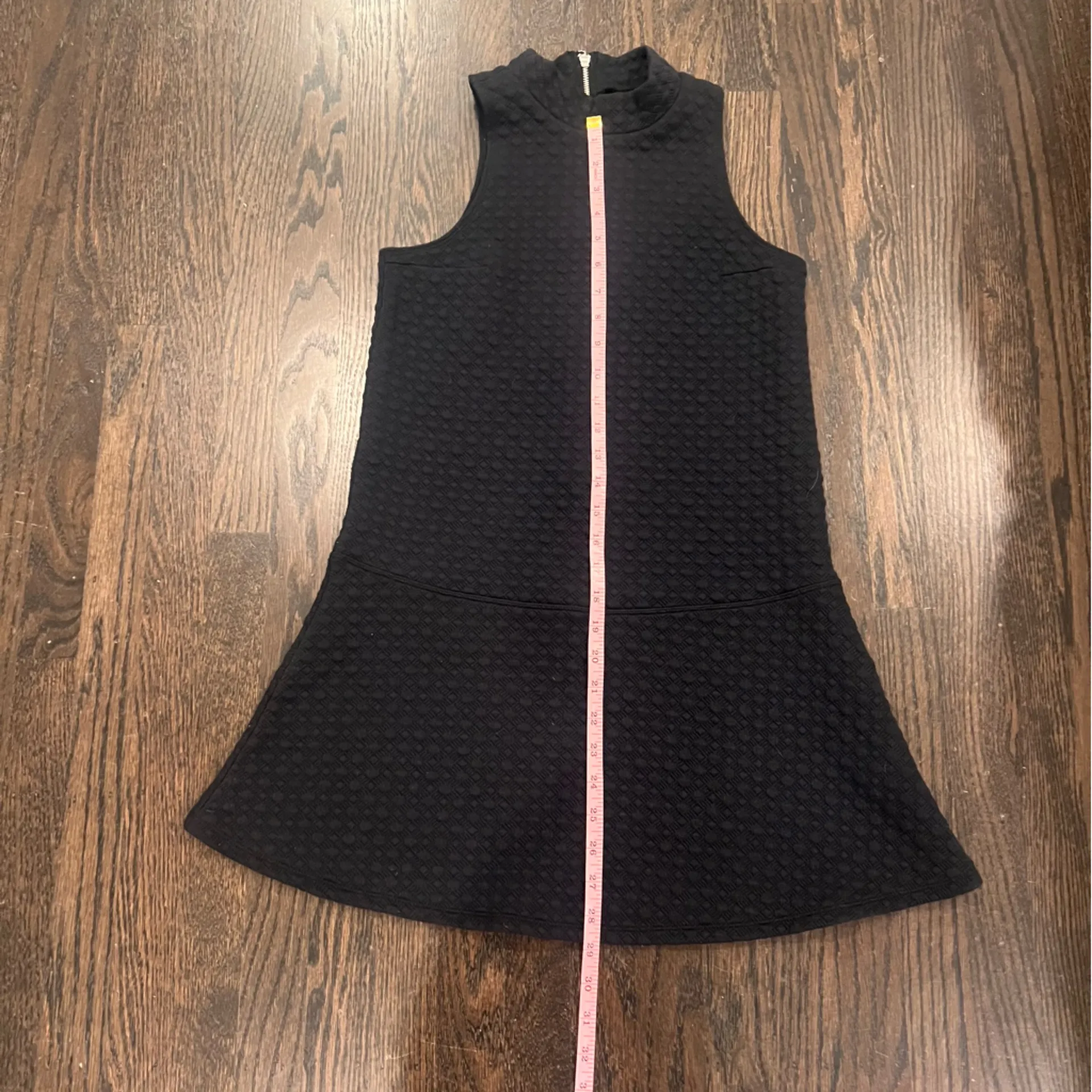 Abercrombie & Fitch Textured Black Flare Sleeveless Dress - Image 5