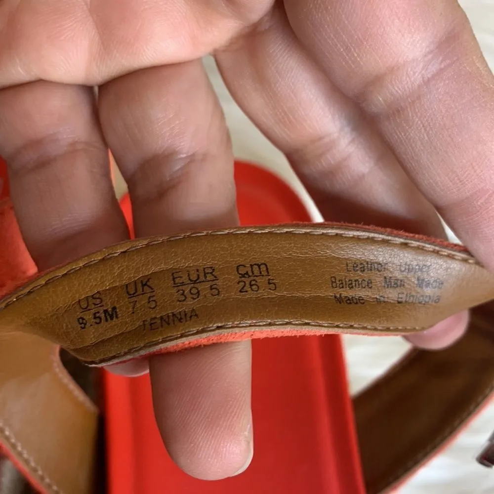 Franco Sarto Wedge Sandals Tennia Espadrille Platform Sandal Tangelo Suede Size - Image 6