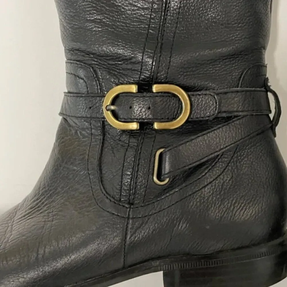 Naturalizer Boots 9 M Jennings Knee High WC Wide Calf N5 Comfort Black Buckle - Image 5