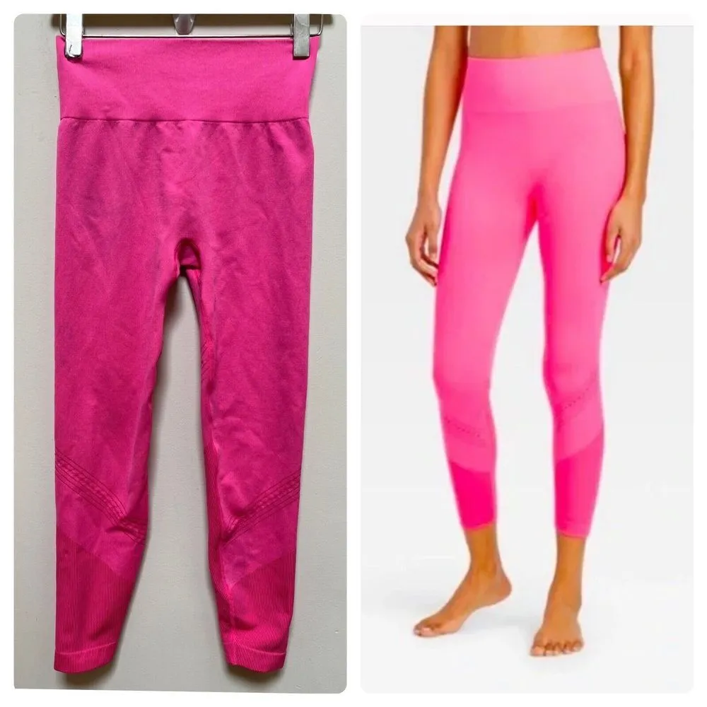 JoyLab Pink Active Seamless Textured Leggings Size Small - Image 9