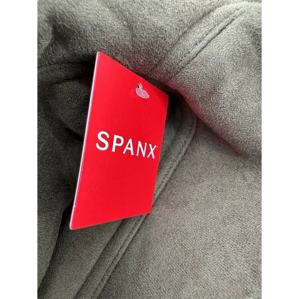 Spanx Reversible Suede Sherpa Jacket Sz XS Utility Green Oversized Coat NWT $228 - Image 8