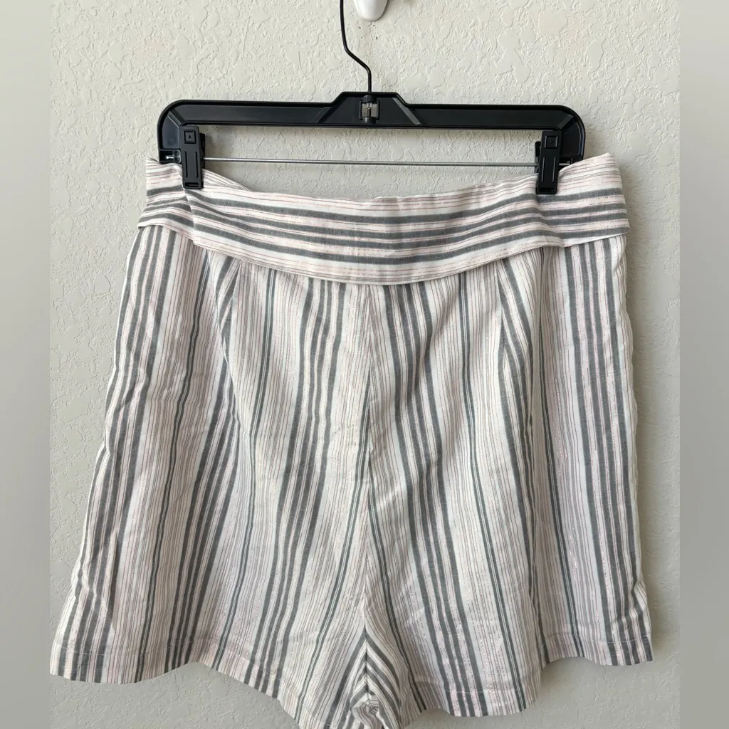 CeCe Cotton Striped Shorts Size  14 - Image 7