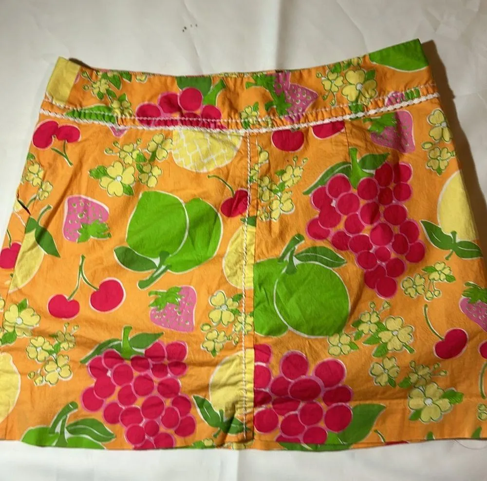 Lilly Pulitzer Women’s Fruit Print Skort W/Scallop Front Pockets Size 4-EUC - Image 4