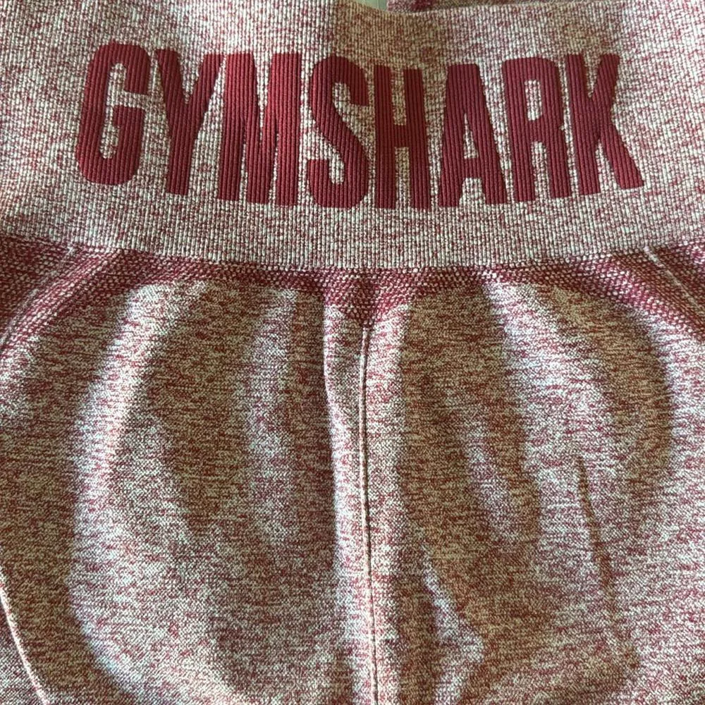 GYMSHARK Flex High Waisted Leggings Burgundy Pink Marl Small - Image 5