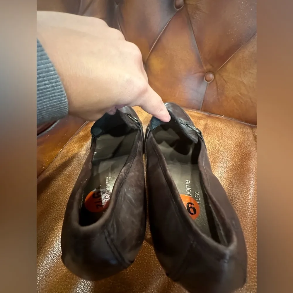 Liz Claiborne Heels Slip On Loafers Dark Brown Size 9.5 - Image 10