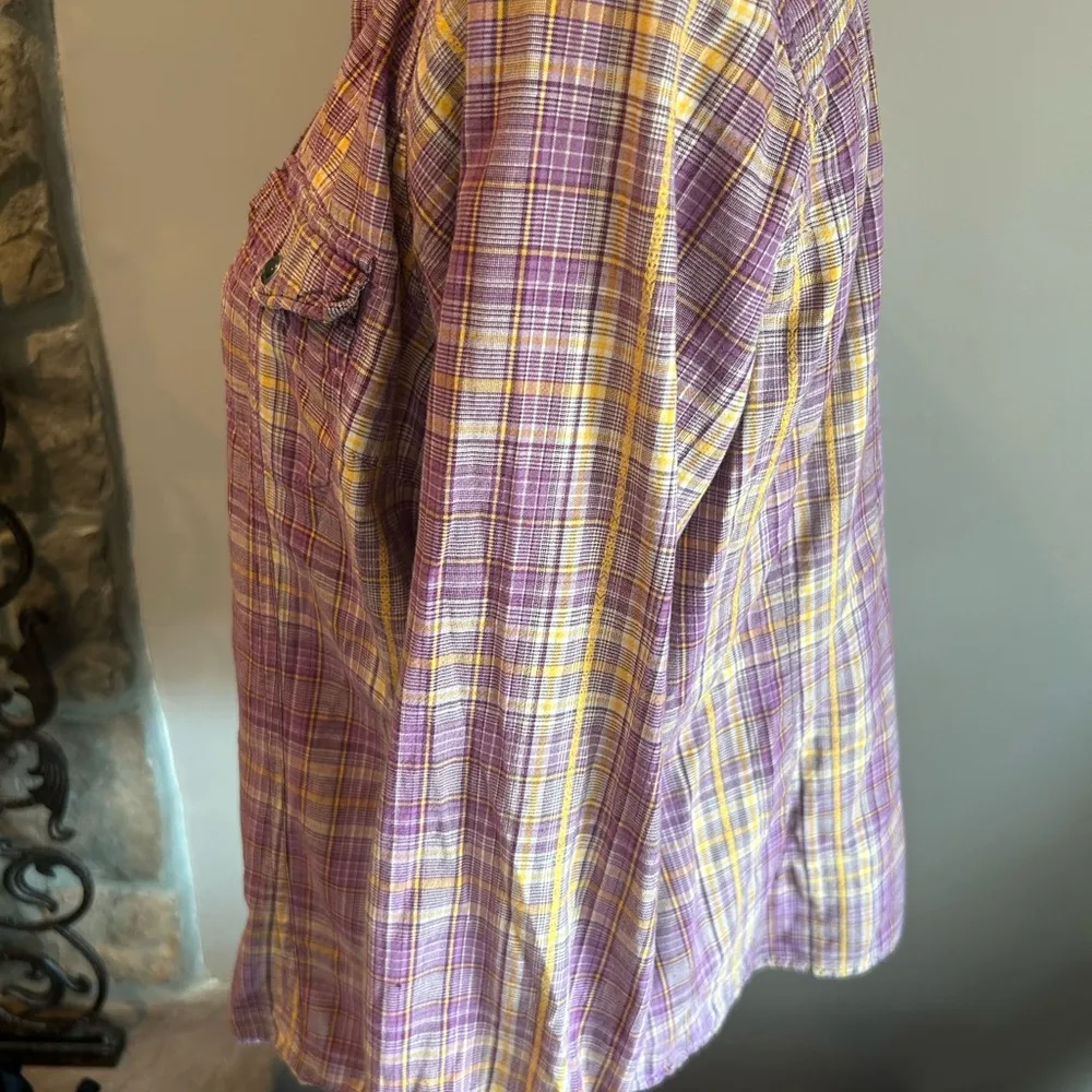 Woolrich Pearl Snap Western Long Sleeve Shirt Great Summer Beach Concert Season - Image 6